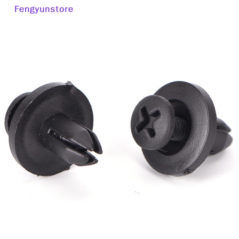 FENDER Set 50 Đinh Tán Nhựa 6Mm Màu Đen Cho Xe Hơi