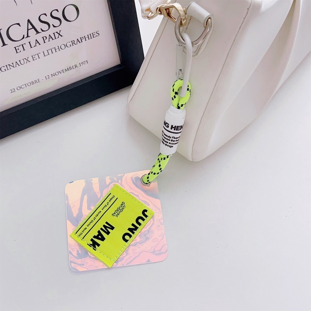 Ốp Điện Thoại Bằng nylon Họa Tiết Dễ Thương Có Ngăn Đựng Thẻ Kèm Dây Đeo Và Móc Khóa Cho iphone / airpods