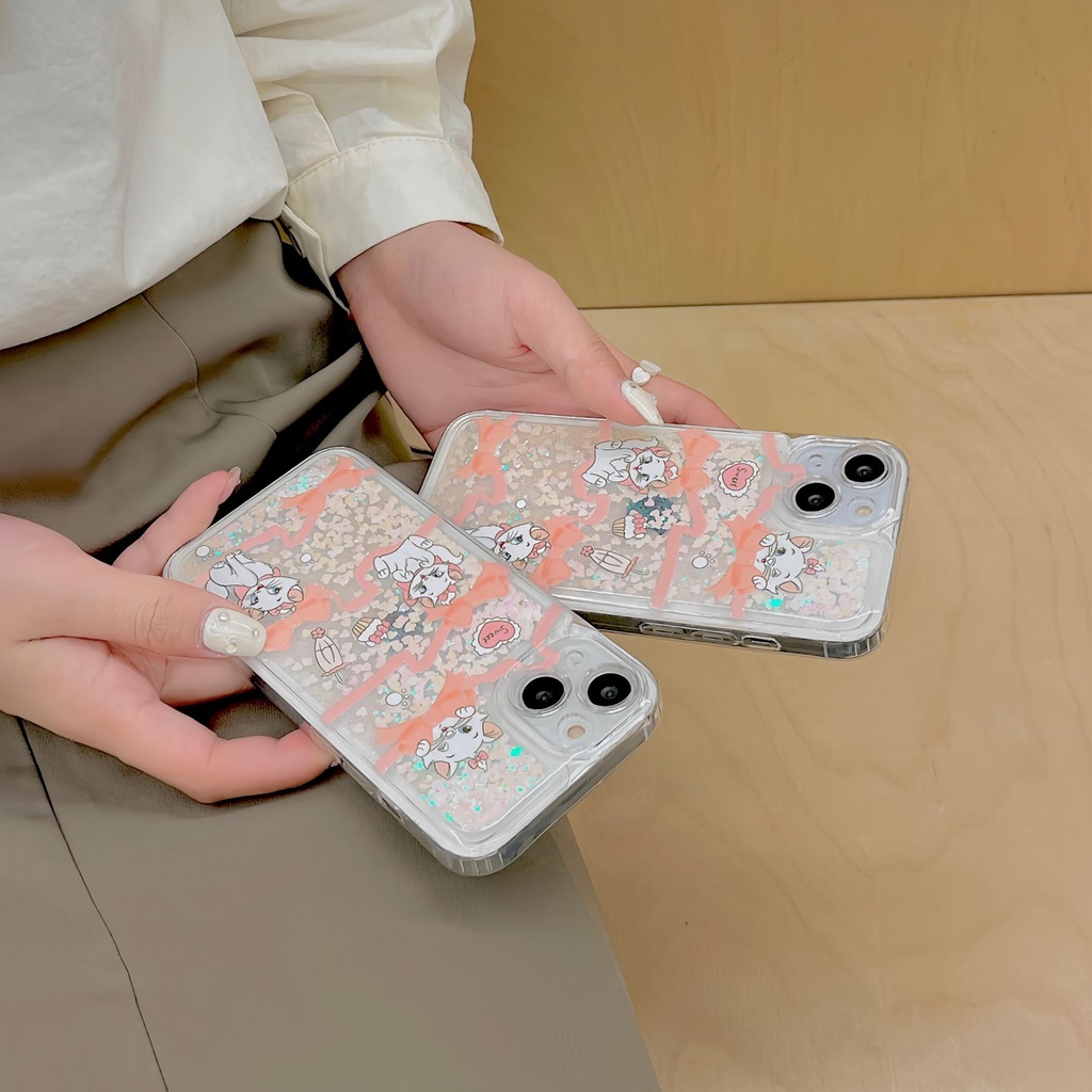 Ốp Điện Thoại TPU Mềm Trong Suốt Phối Kim Tuyến Nước Chống Rơi Cho iPhone11 12 13 14 Pro Max