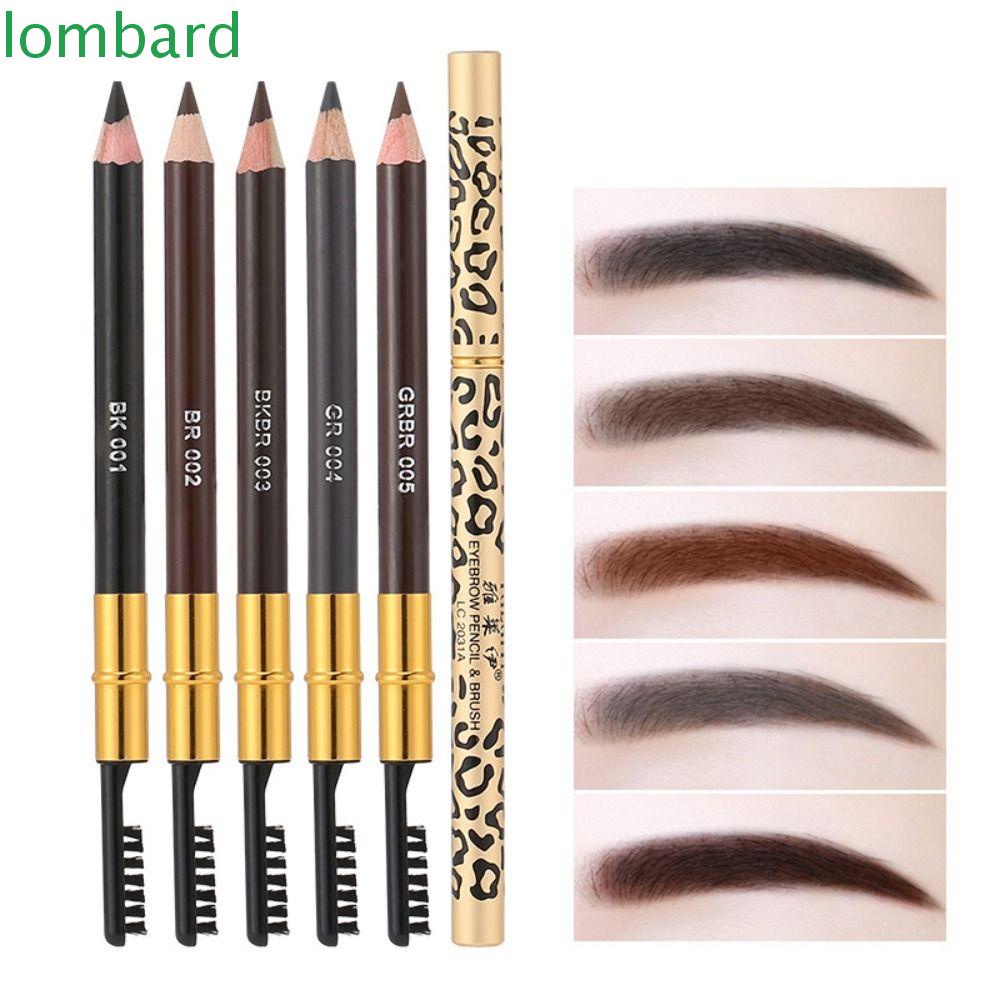 Bút Chì Kẻ Lông Mày Kèm Cọ Trang Điểm Chuyên Nghiệp 5 Màu Tùy Chọn Dành Cho Nữ