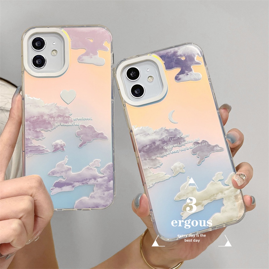 Ốp Điện Thoại Mềm Chống Sốc Màu Gradient Cho IPhone 14 13 12 11 Pro Max SE2020 X XR Xs Max 7 8 Plus