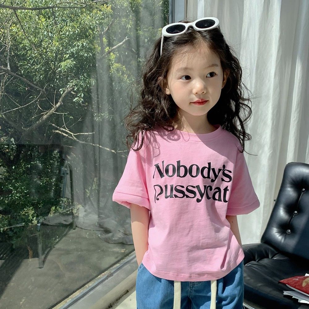 【lncko】Cô gái phong cách Nhật Bản và Hàn Quốc Áo thun tay ngắn Mori Váy mùa hè kiểu phương Tây 100% cotton thời trang trẻ em rộng rãi phù hợp với tất cả các chữ cái