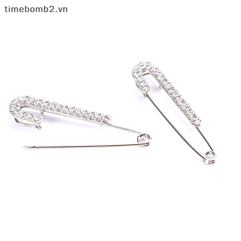 {Timebomb} Bộ 2 Ghim Cài Khăn Choàng Đính Đá Pha Lê Tinh Tế Quyến Rũ