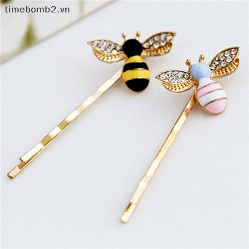 Kẹp Tóc Hình Chú Ong Đính Pha Lê Dễ Thương Cho Nữ