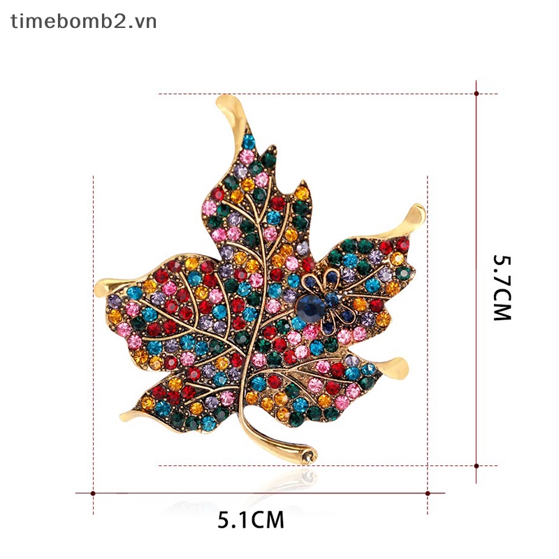 Ghim Cài Áo Hình Lá Phong Nhiều Màu Sắc Thời Trang Cho Nữ