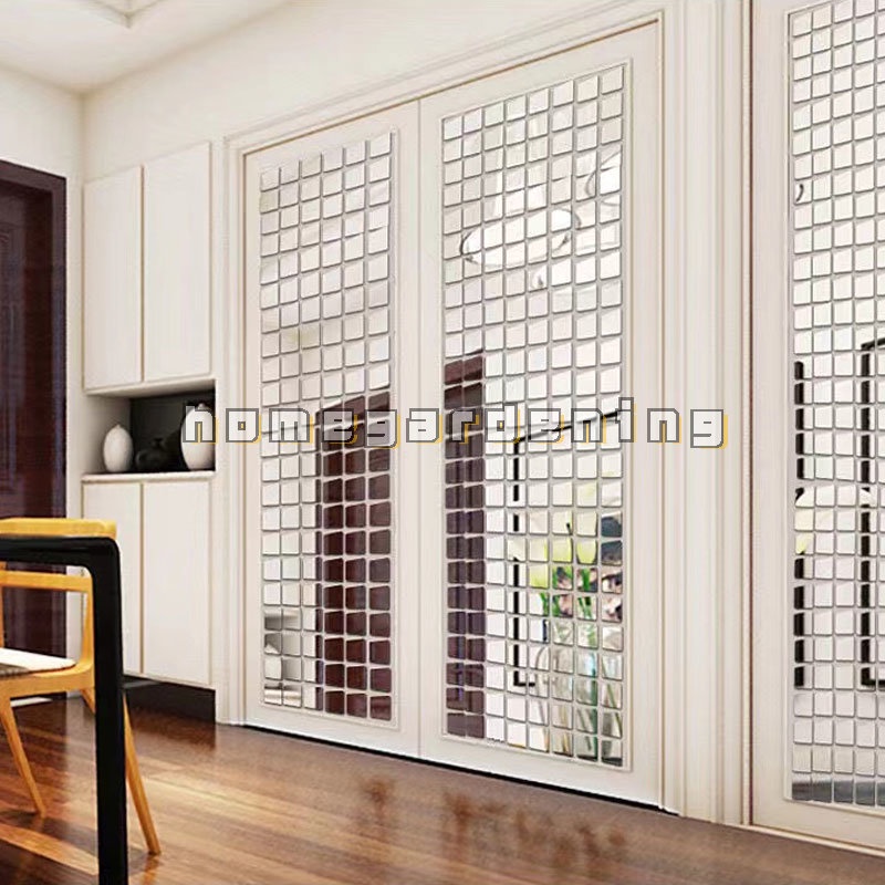 Bộ 100 Đề Can 3D Acrylic Tráng Gương Hình Vuông Dùng Để Trang Trí Phòng Của Trẻ