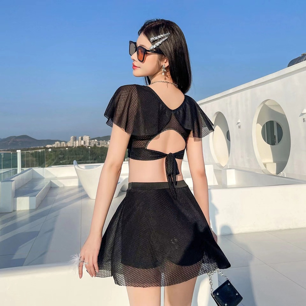 Bộ Đồ Bơi Hai Mảnh Phong Cách Hàn Quốc Dễ Thương Cho Nữ