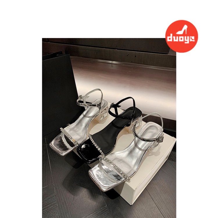 Duoya Tóc Thẳng ~ [Hàng Có Sẵn] Giày Sandal Cao Gót Đế Dày Phẳng Có Dây Buộc Dễ Phối Đồ Cho Nữ Miễn Phí Vận Chuyển