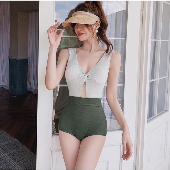 Bộ Đồ Bơi Một Mảnh Lưng Cao Ôm Eo Phong Cách Nhật Hàn Quyến Rũ Cho Nữ