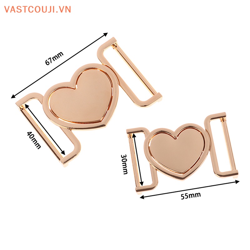 Khóa Cài Dây Thắt Lưng Bằng Hợp Kim Nhôm 30 / 40mm Màu Vàng / Bạc Trang Trí Hình Trái Tim