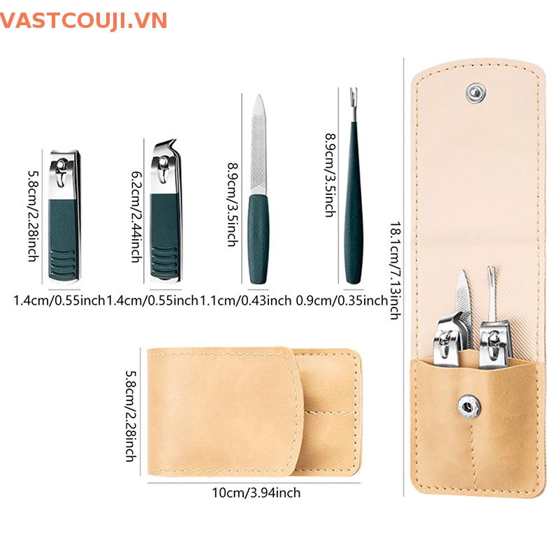 Bộ 4 Dụng Cụ Chăm Sóc Móng Tay Bằng Thép Không Gỉ Tiện Dụng
