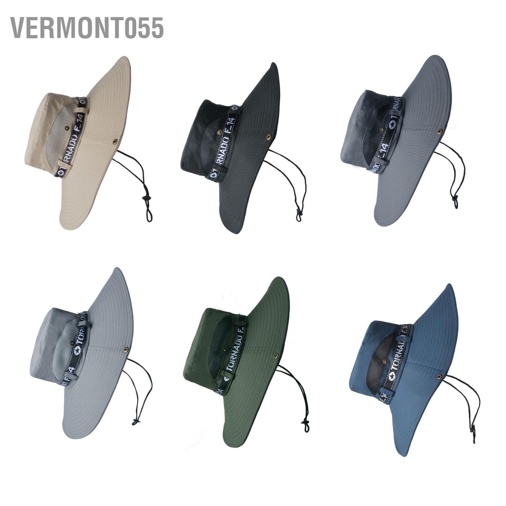 Vermont055 Câu Cá Nón Thoáng Khí Cotton Polyester Vành Lớn Mũ Chống Nắng Cho Nam Mùa Hè Leo Núi