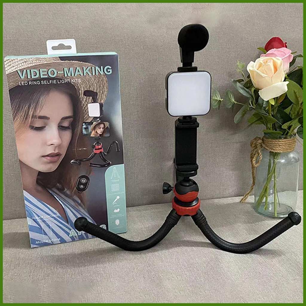 Giá Đỡ Ba Chân Linh Hoạt Có Đèn LED Cho Điện Thoại Hỗ Trợ Chụp Ảnh Selfie