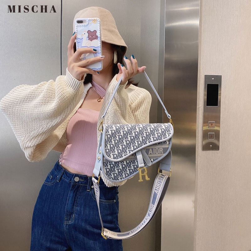 MISCHA Túi Đeo Chéo Vai Dây Bản Rộng Phong Cách niche Cao Cấp