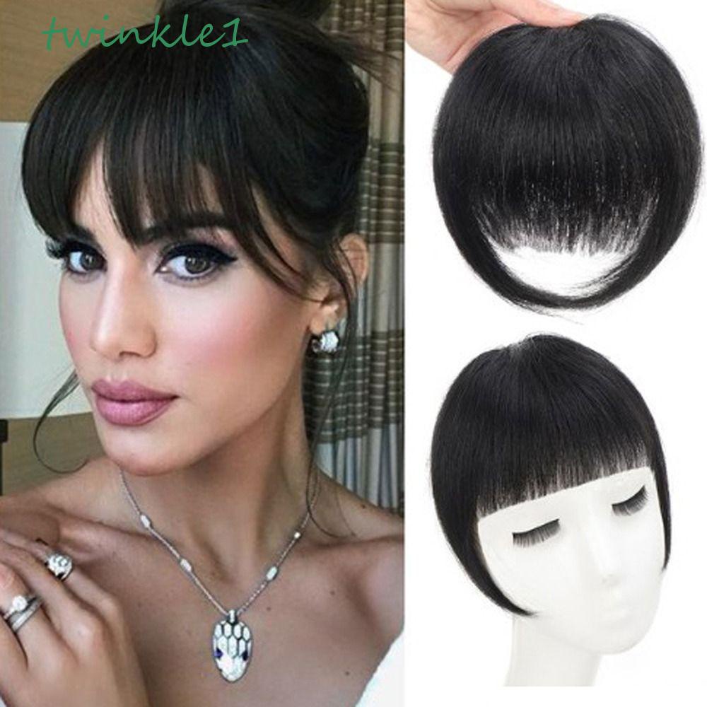 Bộ Tóc Mái Giả 3D Màu Đen Bằng Sợi Chịu Nhiệt Dành Cho Nữ