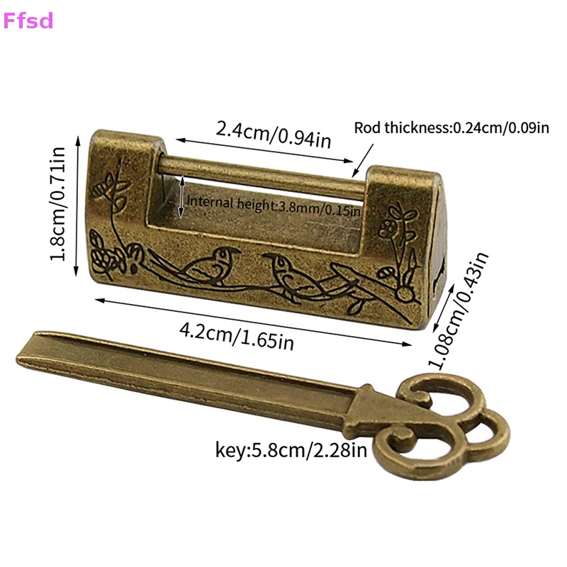 {Ffsd} Ổ Khóa Bằng Hợp Kim Kẽm Cổ Điển Trung Quốc / Chìa Khóa / Trang Sức Hàng Bán Chạy