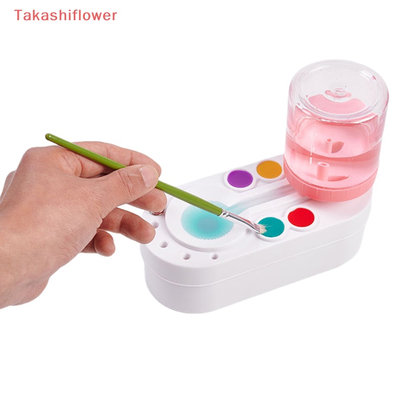 (Takashiflower) Dụng Cụ Làm Sạch Cọ Sơn Có Giá Đỡ