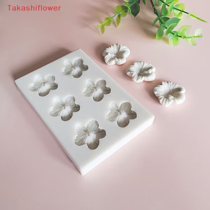 1 Khuôn Làm Bánh 6 Ngăn Hình Hoa Năm Cánh Bằng Silicone