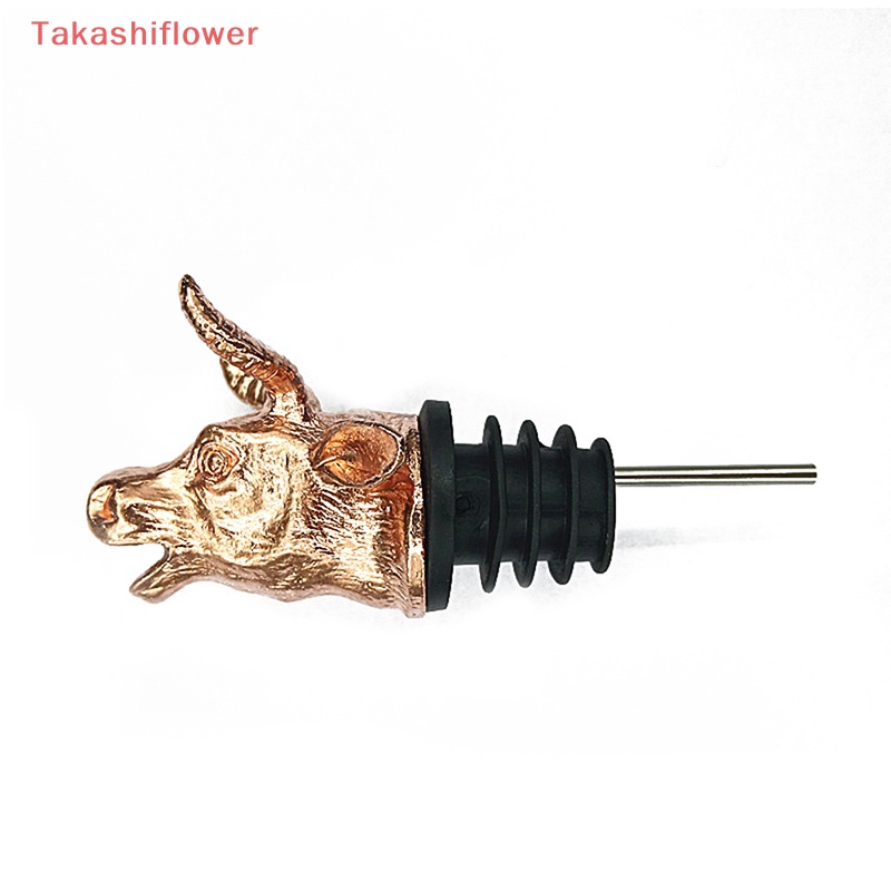 Nút Chặn Bảo Vệ Chai Rượu Chia Ngăn Hình Đầu Bò Bằng Hợp Kim Kẽm