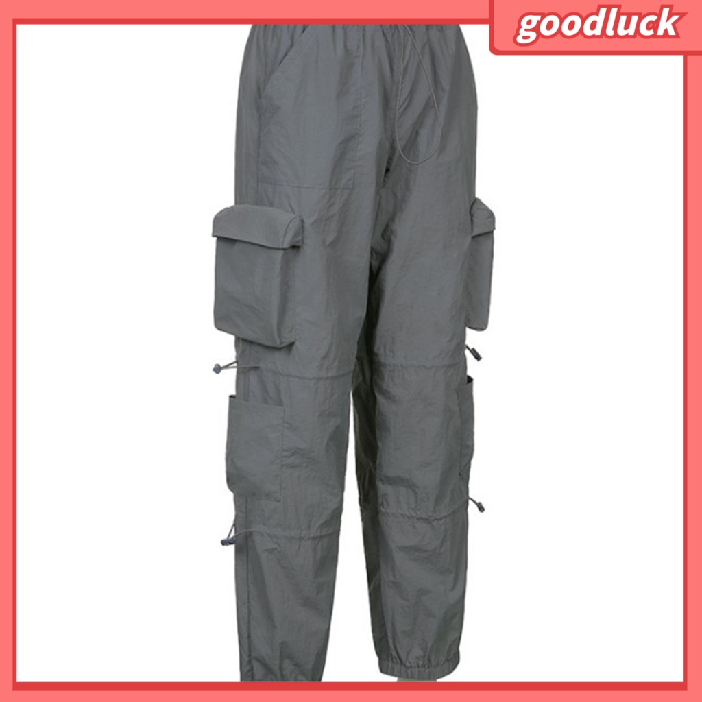 Quần Dài Dây Rút Màu Trơn Lưng Thun Nhiều Túi Thời Trang Mùa Hè Cho Nữ