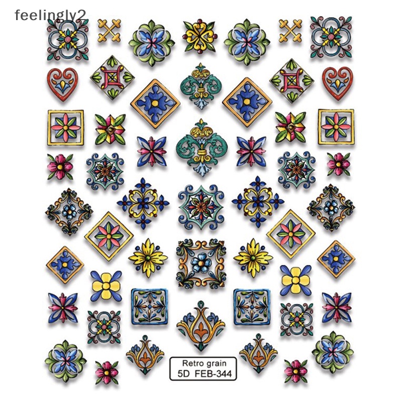 1 Tấm Hình Dán Trang Trí Móng Tay Phong Cách Bohemia