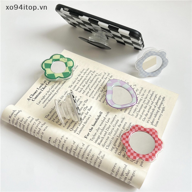 Xoitop Ins Gương Hình Trái Tim Dạng Nhẫn Đeo Ngón Tay Co Giãn Có Thể Gập Lại Ổ Cắm Thông Dụng Hỗ Trợ