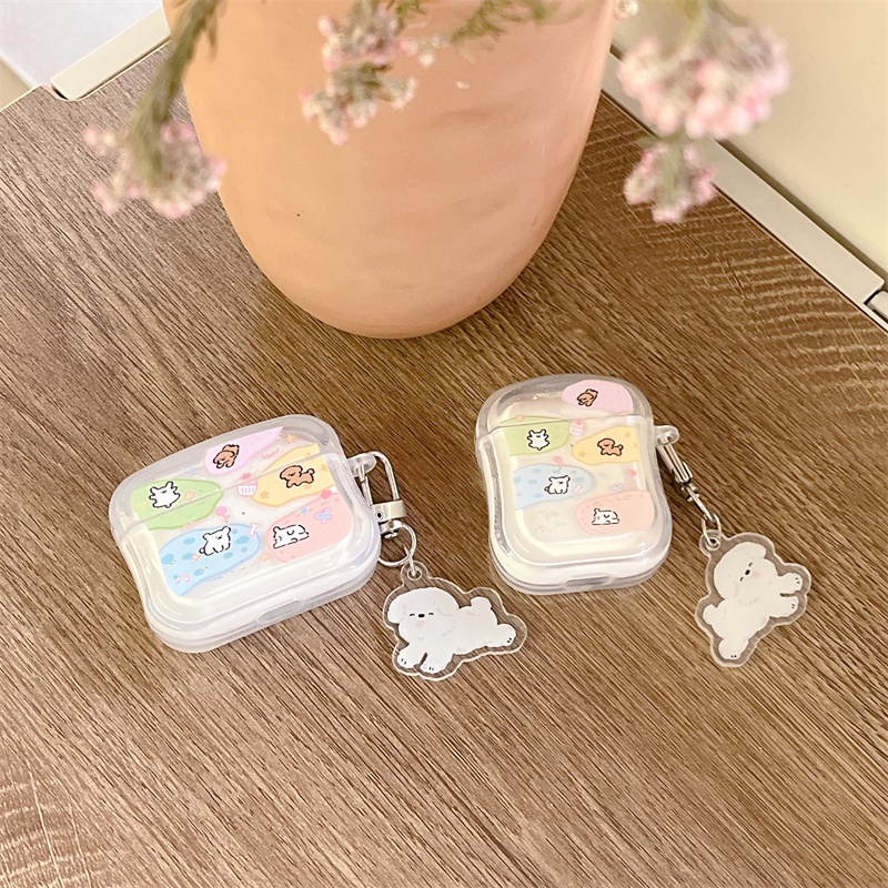 Vỏ Bảo Vệ Hộp Sạc Tai Nghe Bluetooth Không Dây Airpods1 / 2 3 Pro Pro2 Air Pods Pro 3 Hình Chú Chó Dễ Thương Ốp