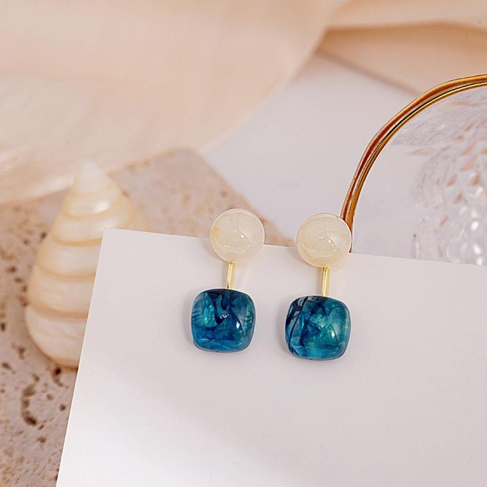 Khuyên Tai Mặt Resin Hợp Kim Không Gây Dị Ứng Phong Cách Hàn Quốc Thời Trang Cho Nữ