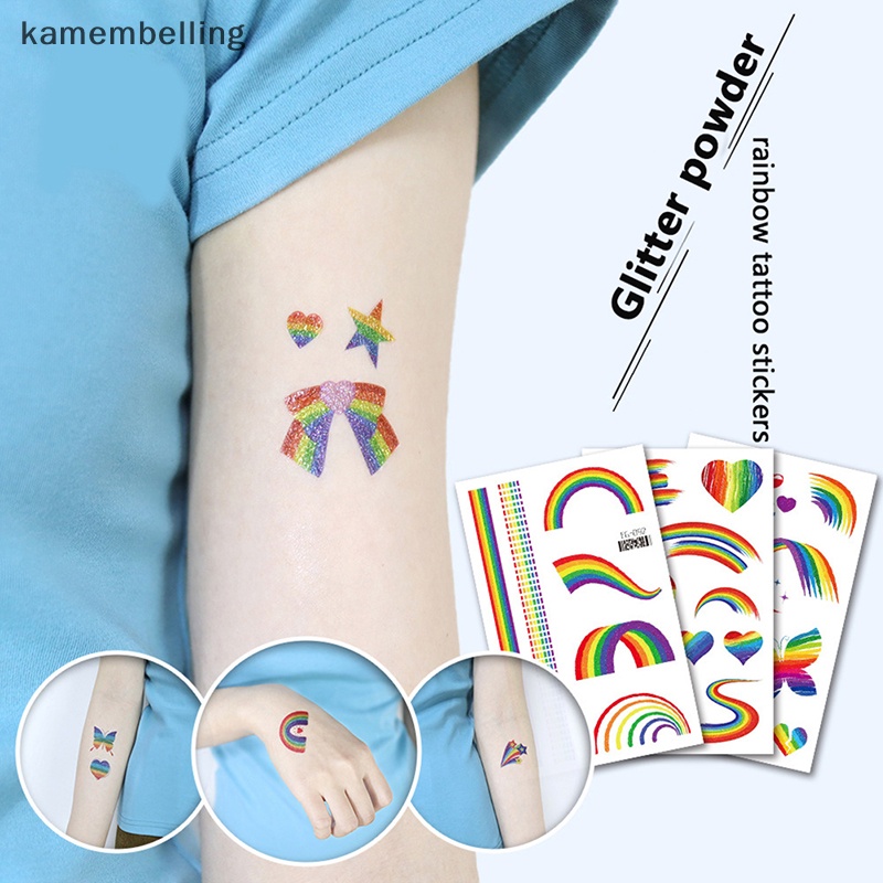 Kamembelling Hình Xăm Dán Họa Tiết Sọc Rằn Ri Chống Nước Độc Đáo