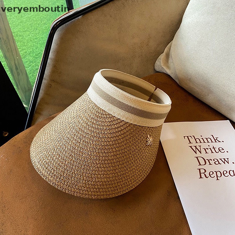 Mũ Cói Chống Nắng Vành Rộng Hở Chóp Siêu Nhẹ Có Thể Gấp Gọn Thời Trang Đi Biển Cho Nữ