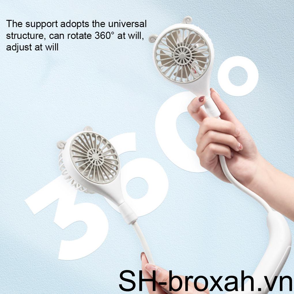 Quạt Làm Mát Đeo Cổ Bằng ABS Màu Trơn Dễ Thương Nhỏ Gọn Chạy Bằng Pin