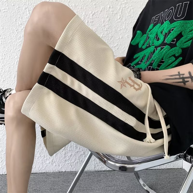 [M-5XL] Quần Lửng Nam Dáng Rộng In Họa Tiết Waffle Đơn Giản Thời Trang Mùa Hè Mới