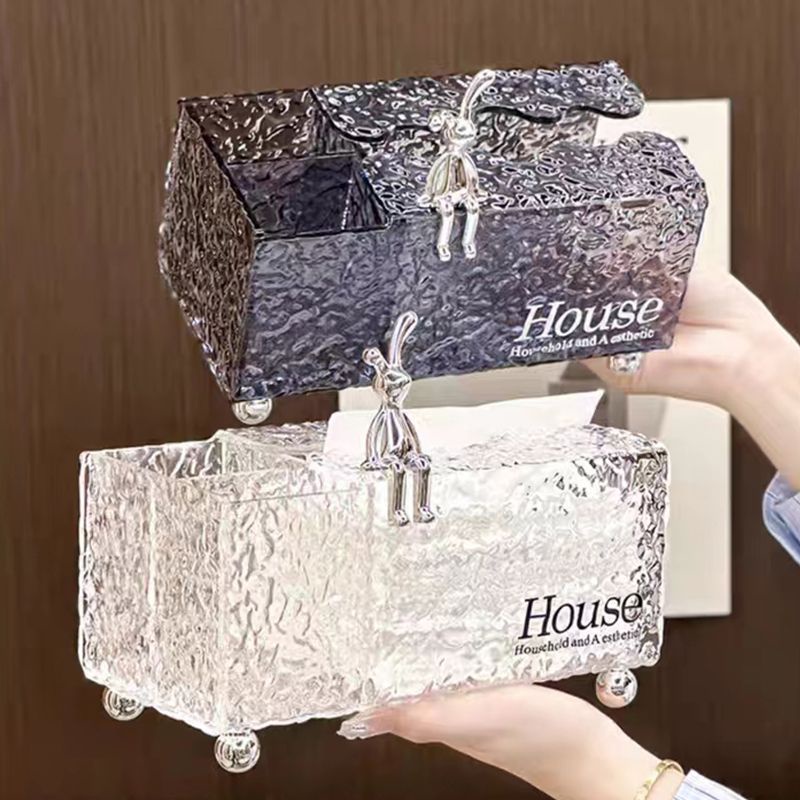 Thiết kế đơn giản Hộp lưu trữ khăn giấy Hộp giấy acrylic đa chức năng Hộp đựng khăn giấy thời trang