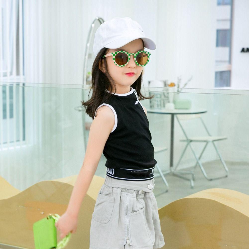 Kính Mát Gọng Tròn Chống Tia UV Phong Cách Hàn Quốc Cho Bé