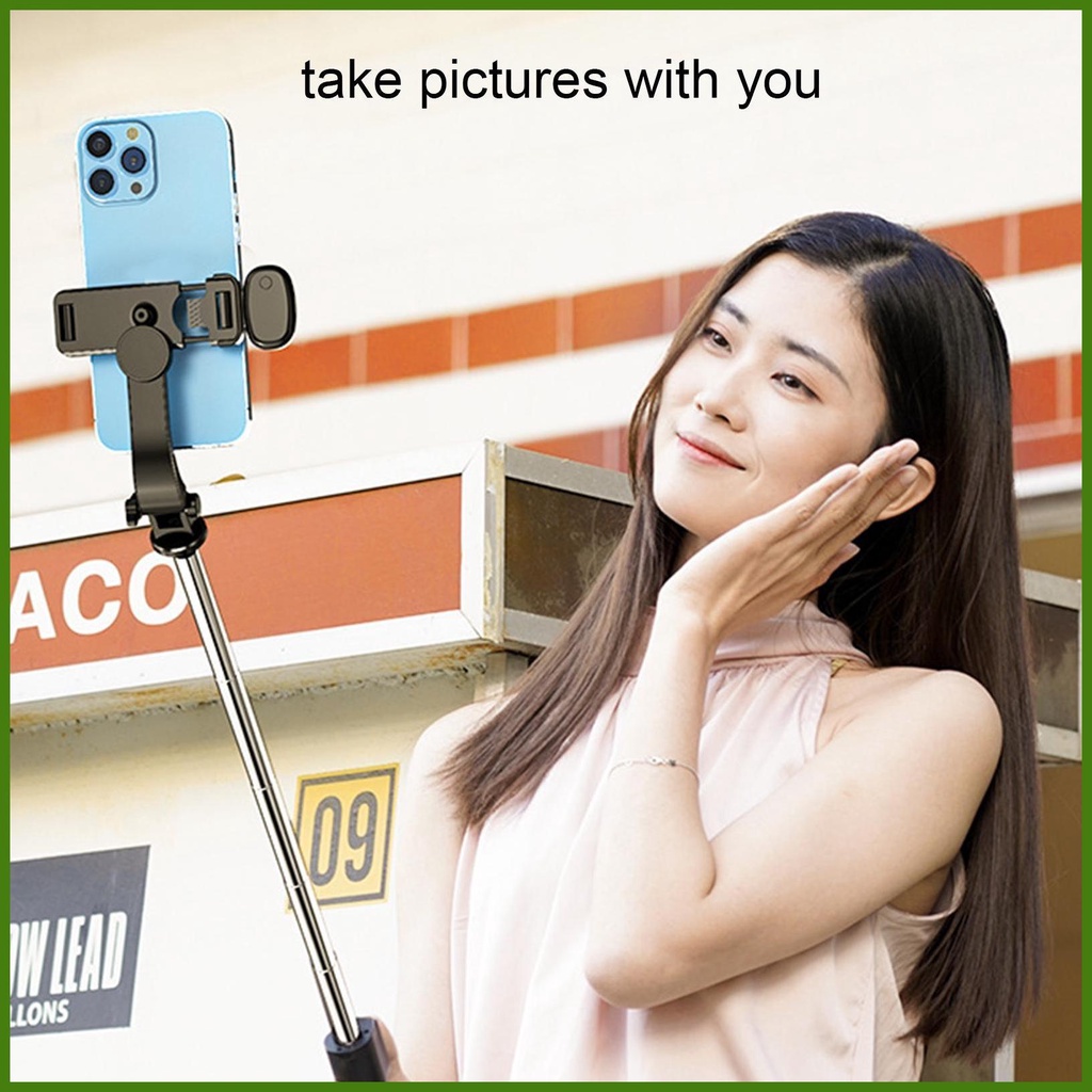 Giá Đỡ Ba Chân Mini Không Dây Điều Khiển Từ Xa Kèm Đèn Tròn Cố Định Cho Chụp Ảnh Selfie