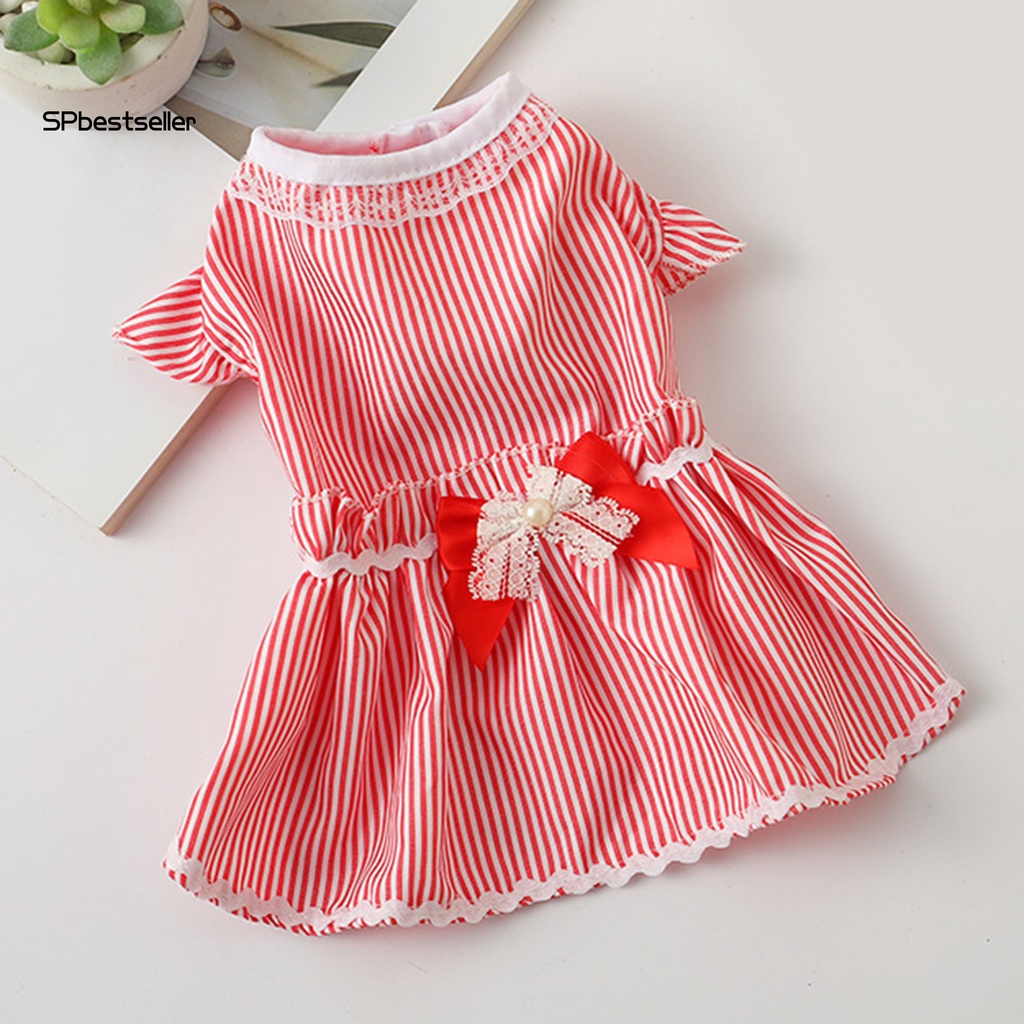 Đầm Cổ Tròn Không Đường May Phối Ren Thoải Mái Cho Thú Cưng