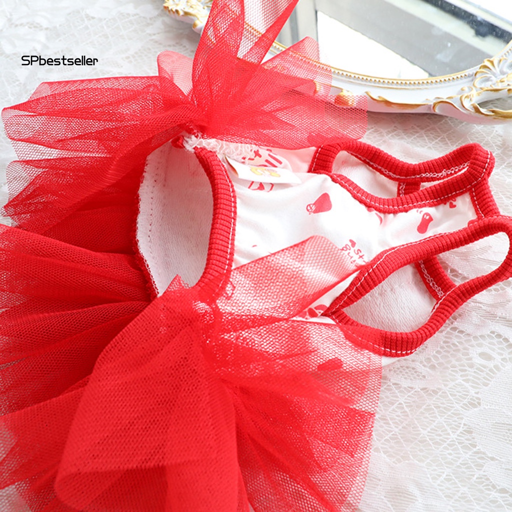 Đầm Vải Tuyn Không Tay Mềm Mại In Hình Hoạt Hình Dành Cho Cún Cưng