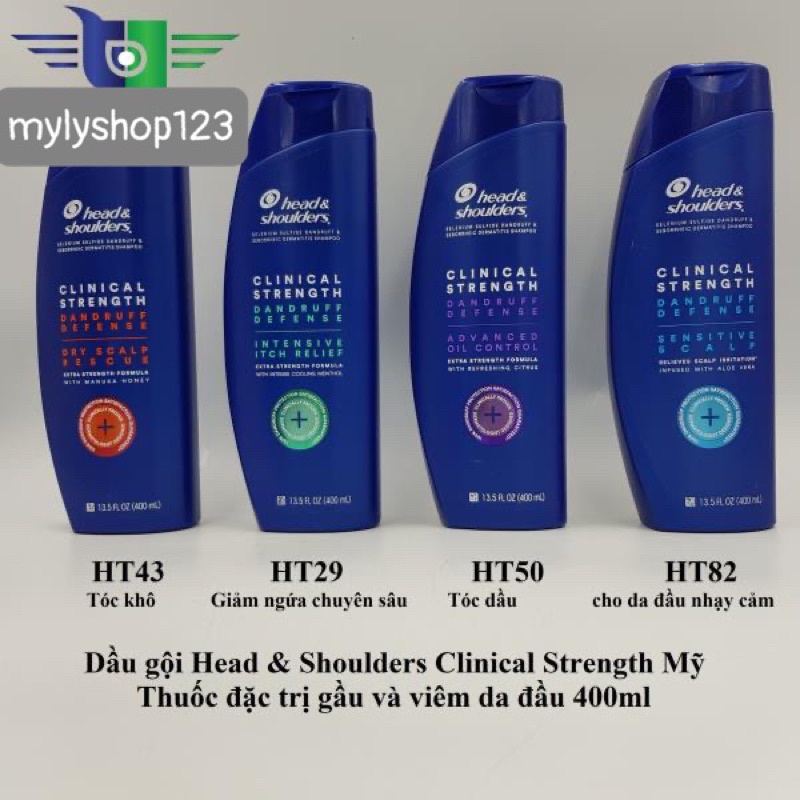 Dầu gội GÀU VÀ NẤM DA ĐẦU: head & shoulders CLINICAL STRENGTH DANDRUFF DEFENSE của Mỹ 400ml