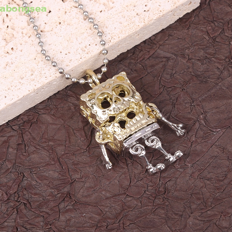 Vòng cổ Mặt Vuông Khắc Hình Đầu Lâu Phong Cách Hip Hop Punk Rock Cổ Điển Cho Nam Và Nữ Bongsea