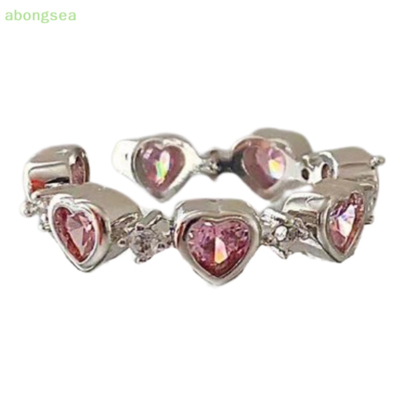 Nhẫn Hở Hình Trái Tim Đính Đá Mắt Mèo Phong Cách Gothic Thời Trang Cho Nữ