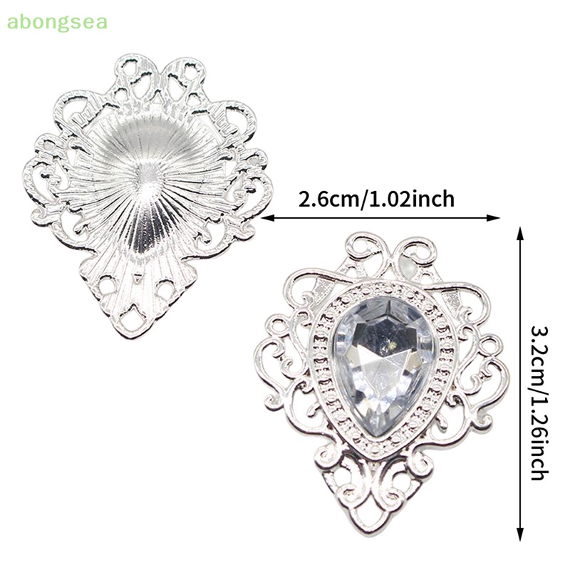 Abongsea Nút acrylic Hợp Kim 26 * 32MM Đính Đá Trang Trí Quần Áo DIY