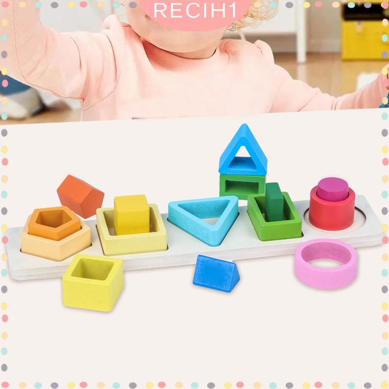 [Recih] Đồ Chơi Khối Xếp Chồng Lên Nhau Nhận Diện Màu Sắc Giáo Dục Sớm Cho Bé