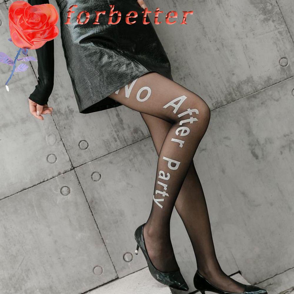 Forbetter Quần Tất Lưới Nylon Thoáng Khí In Chữ JK Phong Cách Lolita Nhật Bản Thời Trang Mùa Xuân Dạ Quang