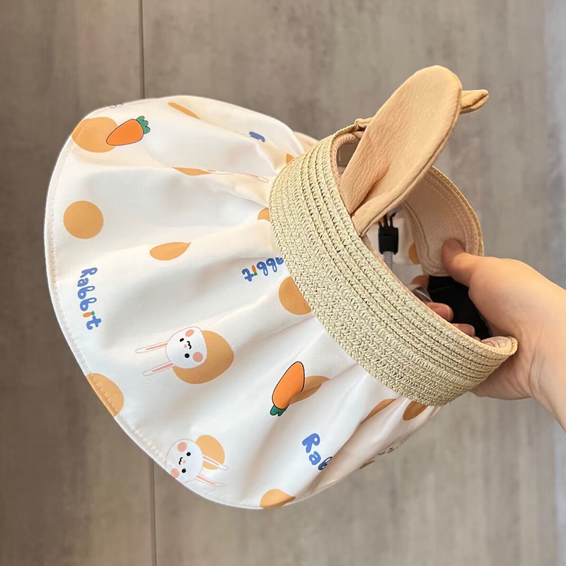 Mũ Lưỡi Trai Hở Chóp Che Nắng Họa Tiết Thỏ Thời Trang Mùa Hè Cho Bé