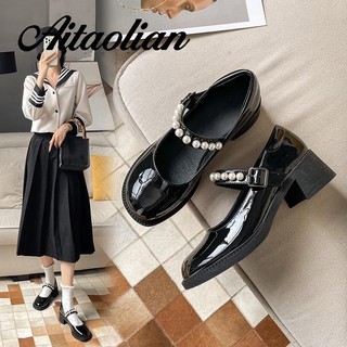 Giày Da Cao Gót 5cm Phong Cách Anh Quốc Thời Trang Cho Nữ