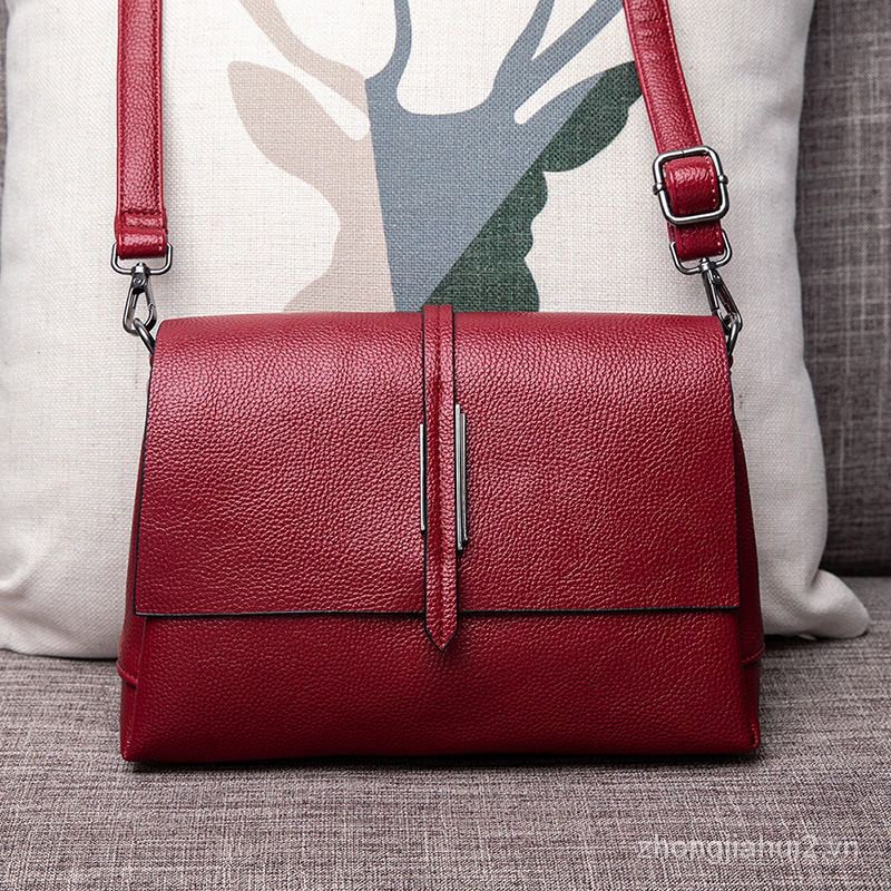 Túi Đeo Chéo Da Bò Thật Nhiều Ngăn Thời Trang Mới 2022 Cho Nữ