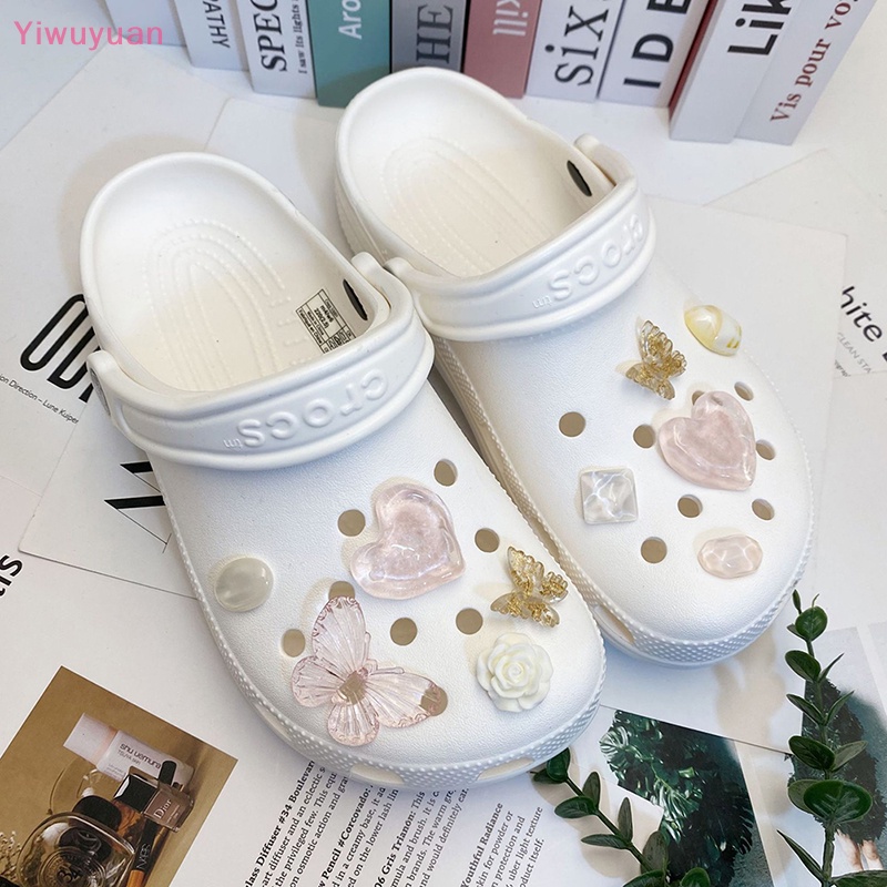 < Yiwuyuan > Phụ Kiện Trang Trí Xăng đan Thời Trang Hàng Mới DIY Hình Trái Tim Bướm Ch