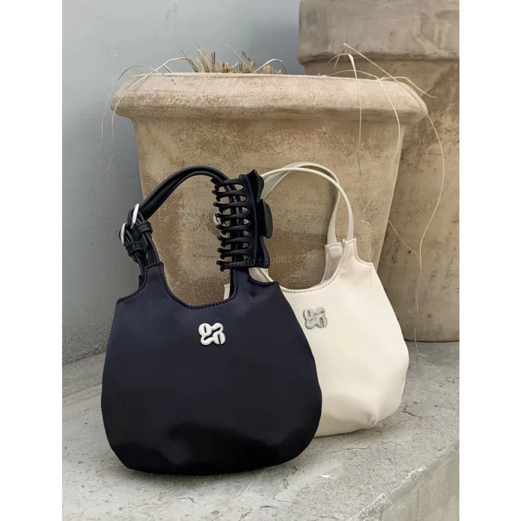 Túi Xách Đeo Vai Bằng Nylon Satin Trọng Lượng Nhẹ Thời Trang Hàn Quốc Thiết Kế Một Bên Vai