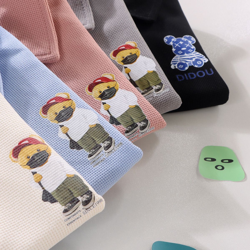 Áo polo Tay Ngắn Dáng Rộng Họa Tiết Hoạt Hình Thời Trang Mùa Hè Hàn Quốc 2023