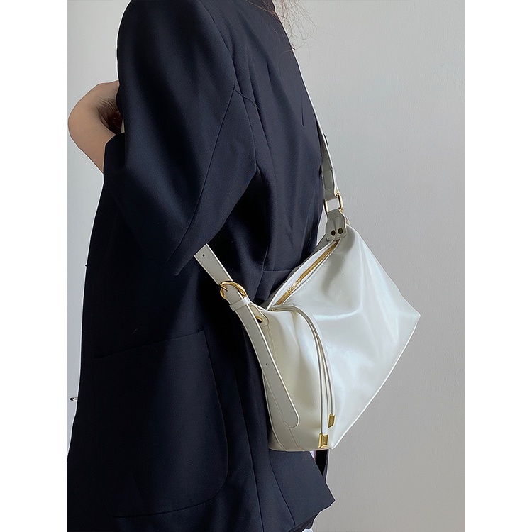 Túi Tote Đeo Vai / Đeo Chéo Cỡ Lớn Màu Trắng Thiết Kế Đơn Giản Thời Trang Cao Cấp